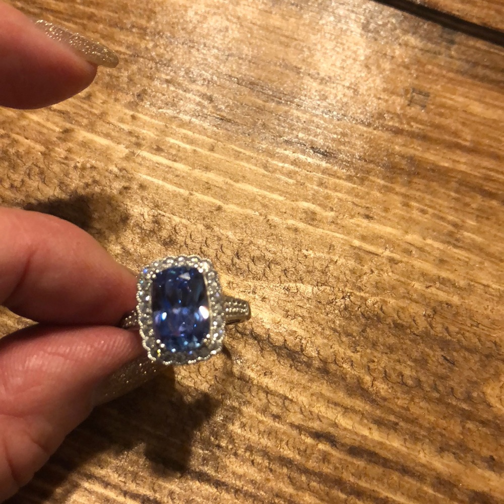 Fun sterling silver and blue cz ring